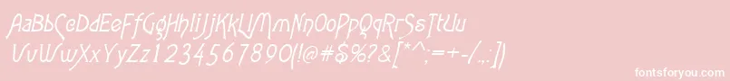 AgathaItalic-fontti – valkoiset fontit vaaleanpunaisella taustalla
