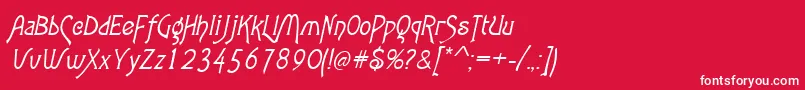 フォントAgathaItalic – 赤い背景に白い文字
