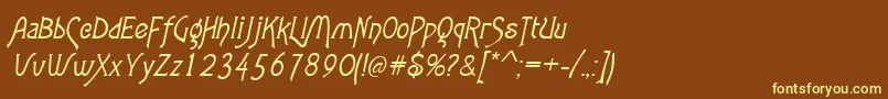 AgathaItalic Font – Yellow Fonts on Brown Background