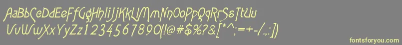 Шрифт AgathaItalic – жёлтые шрифты на сером фоне