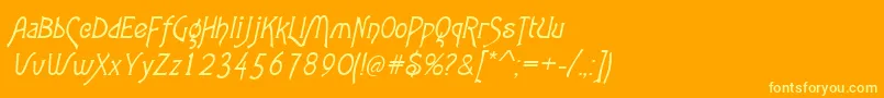 AgathaItalic-fontti – keltaiset fontit oranssilla taustalla