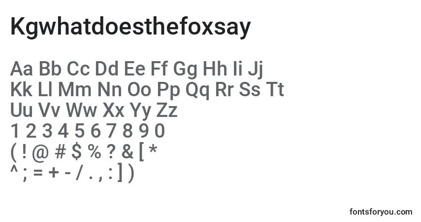 A fonte Kgwhatdoesthefoxsay – alfabeto, números, caracteres especiais