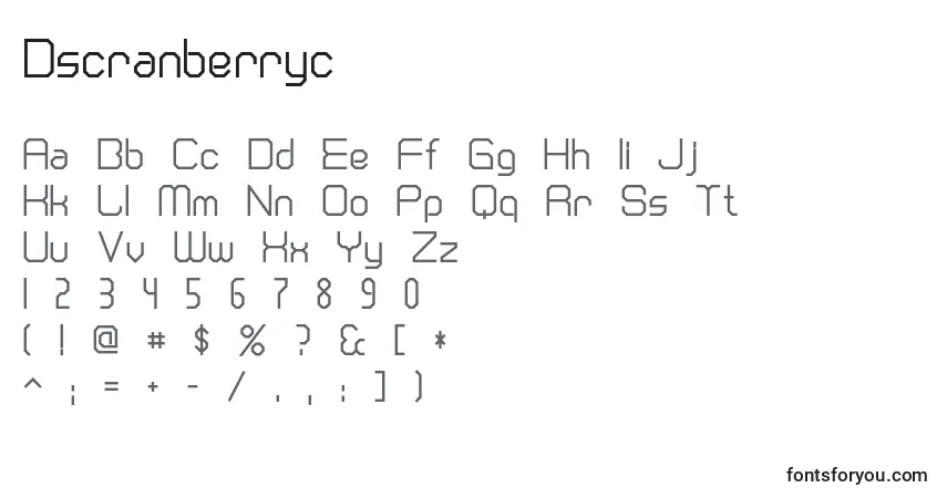 Шрифт Dscranberryc – алфавит, цифры, специальные символы