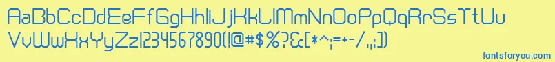 Dscranberryc Font – Blue Fonts on Yellow Background