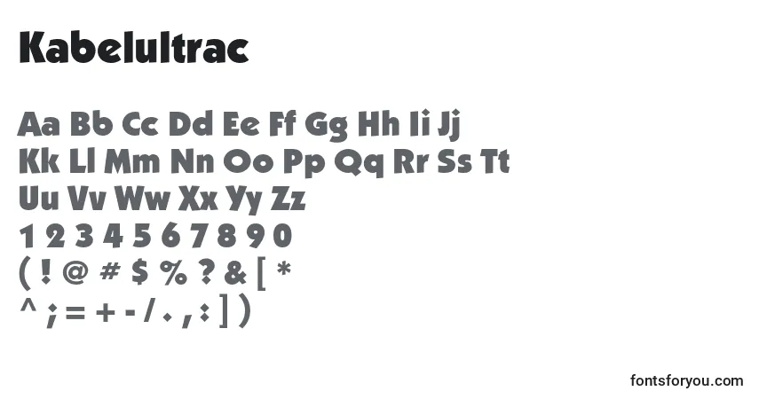 Kabelultrac-fontti – aakkoset, numerot, erikoismerkit