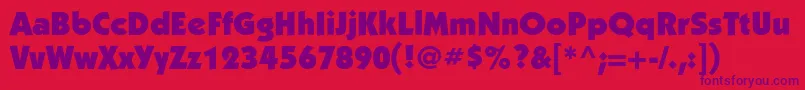 Kabelultrac Font – Purple Fonts on Red Background