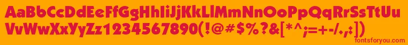 Kabelultrac Font – Red Fonts on Orange Background