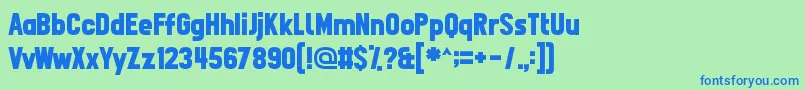 Fpn11 Font – Blue Fonts on Green Background