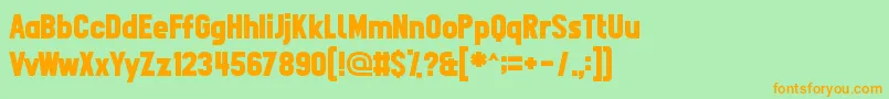 Fpn11 Font – Orange Fonts on Green Background