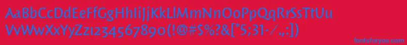 WoodlandmditcTt Font – Blue Fonts on Red Background