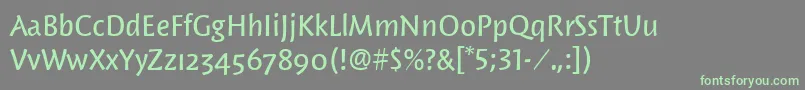 フォントWoodlandmditcTt – 灰色の背景に緑のフォント