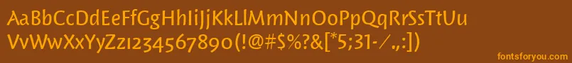 Шрифт WoodlandmditcTt – оранжевые шрифты на коричневом фоне