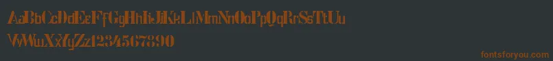 StencilIntellectaLimitedSet-fontti – ruskeat fontit mustalla taustalla