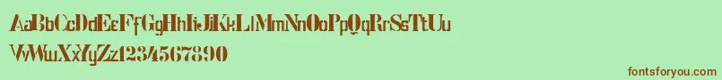 StencilIntellectaLimitedSet Font – Brown Fonts on Green Background