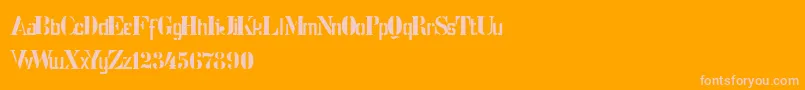 StencilIntellectaLimitedSet-Schriftart – Rosa Schriften auf orangefarbenem Hintergrund