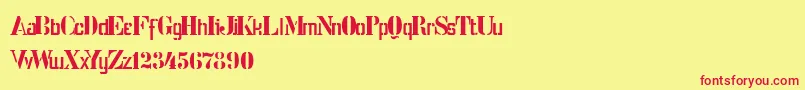 StencilIntellectaLimitedSet Font – Red Fonts on Yellow Background