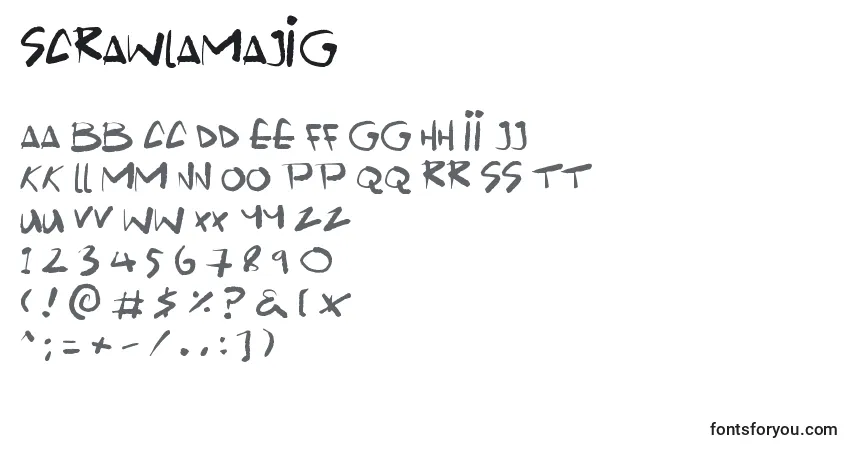Czcionka Scrawlamajig (17918) – alfabet, cyfry, specjalne znaki