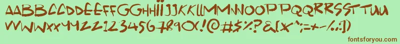 Scrawlamajig Font – Brown Fonts on Green Background