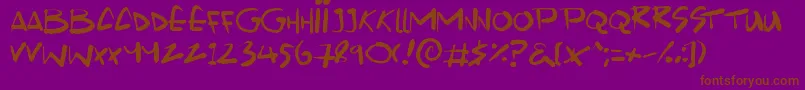 Scrawlamajig Font – Brown Fonts on Purple Background