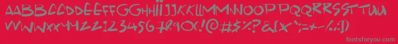 Scrawlamajig Font – Gray Fonts on Red Background