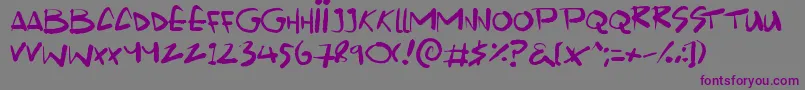 Scrawlamajig Font – Purple Fonts on Gray Background