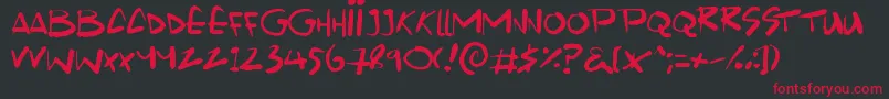 Scrawlamajig Font – Red Fonts on Black Background