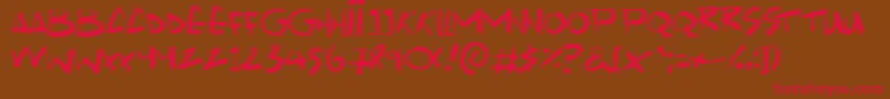 Scrawlamajig Font – Red Fonts on Brown Background
