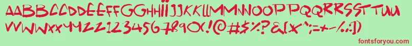 Scrawlamajig Font – Red Fonts on Green Background