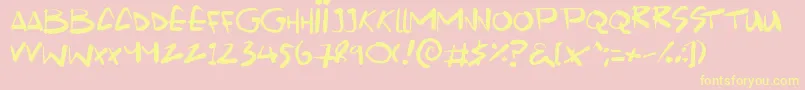 Scrawlamajig Font – Yellow Fonts on Pink Background