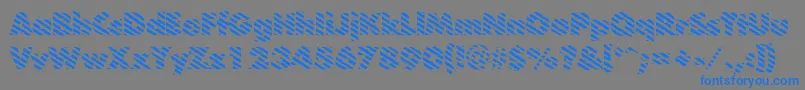 BarberpoleRegular-Schriftart – Blaue Schriften auf grauem Hintergrund