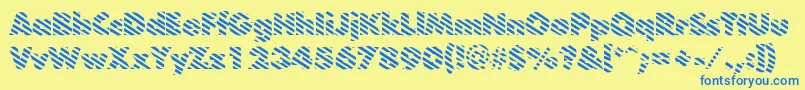 BarberpoleRegular Font – Blue Fonts on Yellow Background