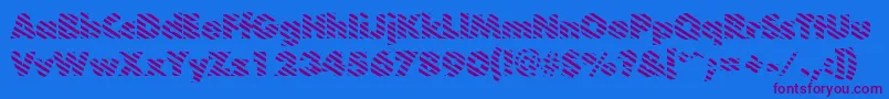 BarberpoleRegular-Schriftart – Violette Schriften auf blauem Hintergrund