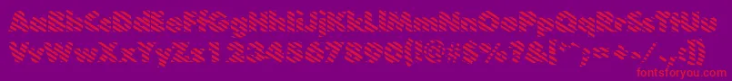 BarberpoleRegular-Schriftart – Rote Schriften auf violettem Hintergrund