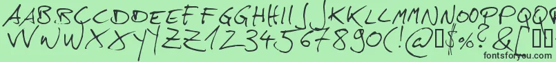 Hans Font – Black Fonts on Green Background