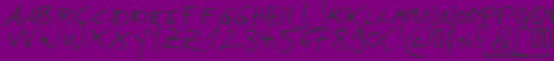 Hans-Schriftart – Schwarze Schriften auf violettem Hintergrund