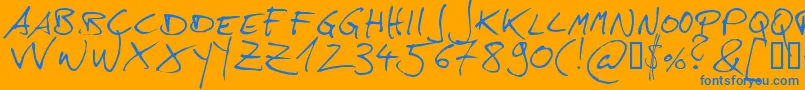 Hans Font – Blue Fonts on Orange Background
