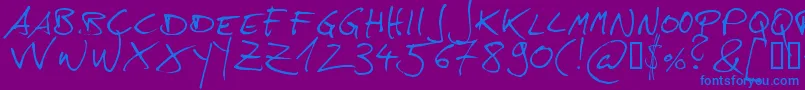Hans Font – Blue Fonts on Purple Background