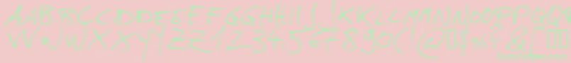 Hans Font – Green Fonts on Pink Background