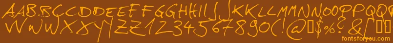 Hans Font – Orange Fonts on Brown Background