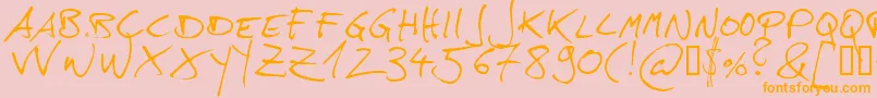 フォントHans – オレンジの文字がピンクの背景にあります。