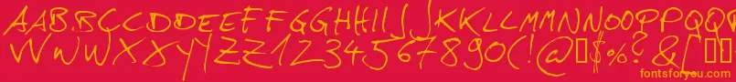 Hans Font – Orange Fonts on Red Background