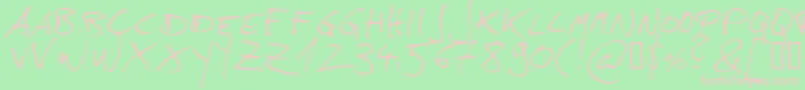Hans Font – Pink Fonts on Green Background