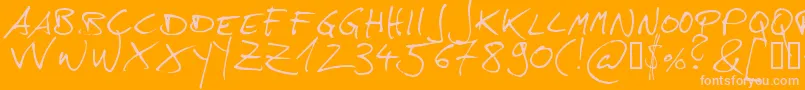 Hans Font – Pink Fonts on Orange Background