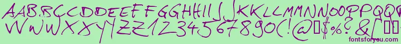 Hans Font – Purple Fonts on Green Background