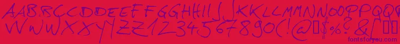 Hans Font – Purple Fonts on Red Background
