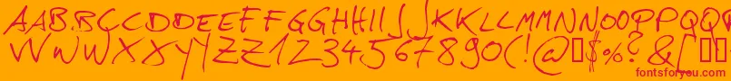 Hans Font – Red Fonts on Orange Background