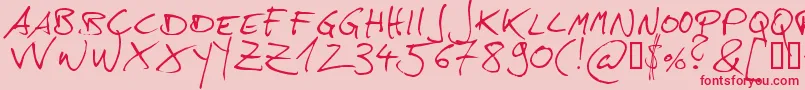 フォントHans – ピンクの背景に赤い文字