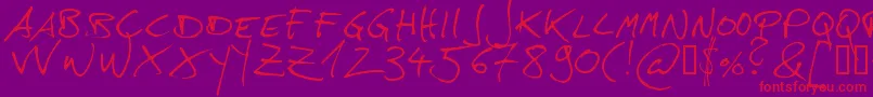 Hans Font – Red Fonts on Purple Background