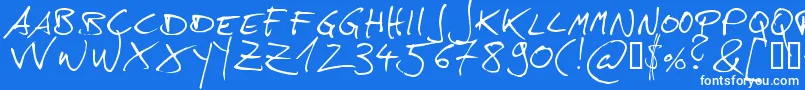 Hans Font – White Fonts on Blue Background