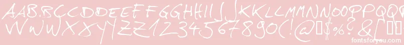 Hans-fontti – valkoiset fontit vaaleanpunaisella taustalla